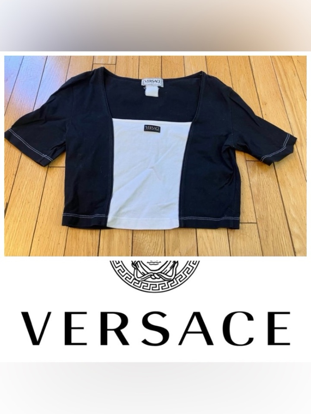 Versace Authentic Black and White Crop Top